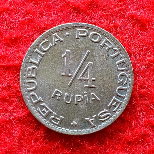 India - Portuguese 1/4 Rupia 1947 Coin