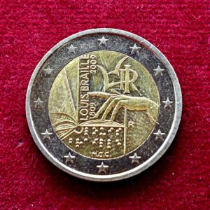 Italy 2 Euros 200th Anniversary of The Birth of Louis Braille 2009 Commemorative Coin