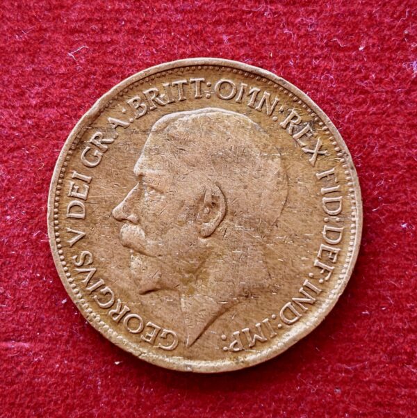 United Kingdom (UK) 1/2 Penny George V 1920 Coin  - Image 2