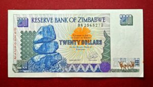 Zimbabwe 20 Dollars Victoria Falls 1997 Banknote