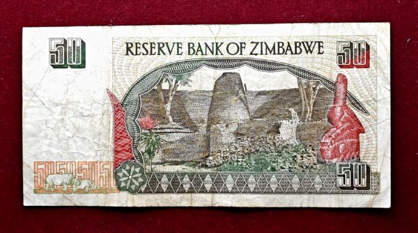 Zimbabwe 50 Dollars Chiremba Balancing Rocks 1997 Banknote - Image 2