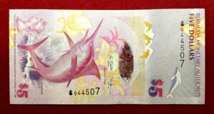 Bermuda 5 Dollars - Queen Elizabeth II Blue marlin 2009 Hybrid Substrate Banknote