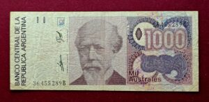 Argentina 1000 Australes Julio A. Roca Banknote
