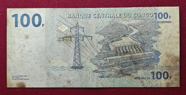 Democratic Republic of the Congo 100 Francs 2022 Banknote - Image 2