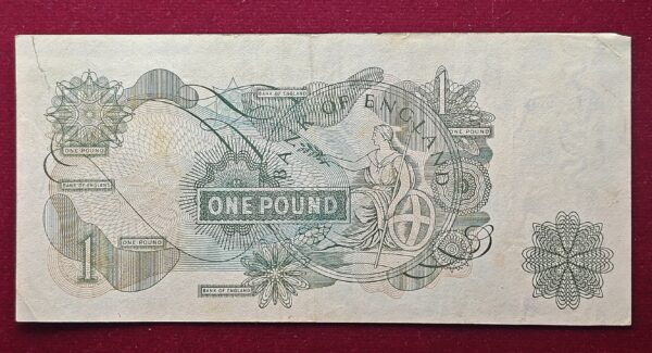 England 1 Pound - Queen Elizabeth II Banknote  - Image 2