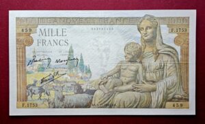 France 1000 Francs - Goddess Demeter 1942 Banknote