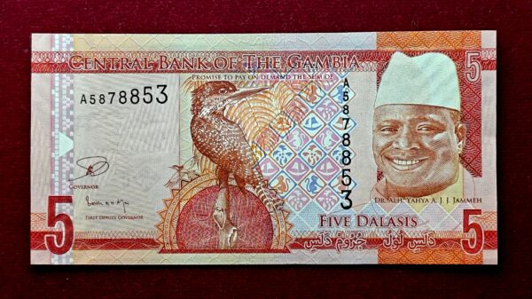 Gambia 5 Dalasis 2015 Banknote