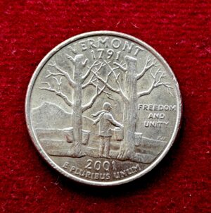 United States (USA) 1/4 Dollar Washington Quarter Vermont 2001 Coin