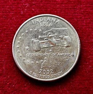 United States (USA) 1/4  Dollar “Washington Quarter”  Indiana 2002 Coin