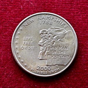United States (USA) 1/4 Dollar Washington Quarter New Hampshire 2000 Coin 