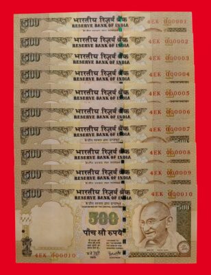 500 Rs Same Prefix 29 Notes - Rare 2008 (Signed by Y.V Reddy)