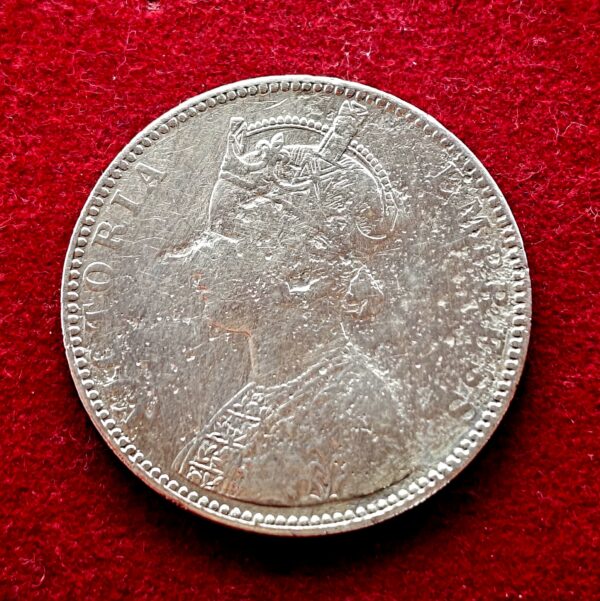 British India 1 Rupee Queen Victoria Empress 1897 Silver Coin - Image 2