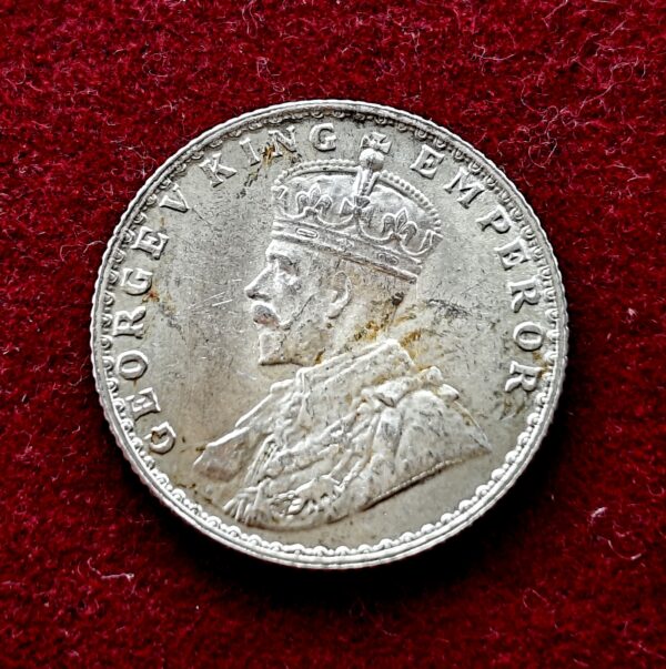 British India 1/4 Rupee George V 1925 Silver Coin  - Image 2