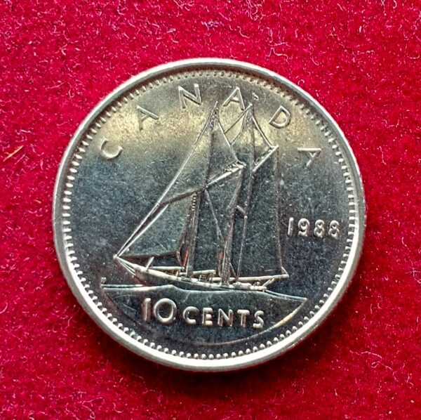 Canada 10 Cents – Queen Elizabeth II 2nd portrait 1988 Coin