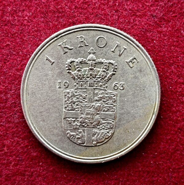 Denmark 1 Krone - Frederik IX 1963 Coin