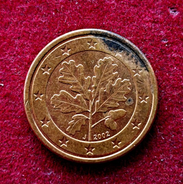 Federal Republic of Germany 1 Euro Cent Oak Twig 2002 Coin