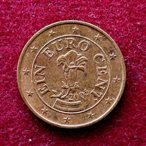 Austria 1 Euro Cent Gentian 2005 Coin