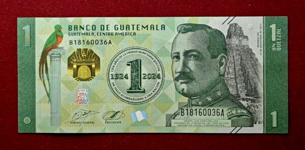 Guatemala 1 Quetzal 100 Years of the Quetzal 2024 Commemorative Banknote 