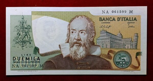 Italy 2000 Lire Galileo Galilei Banknote