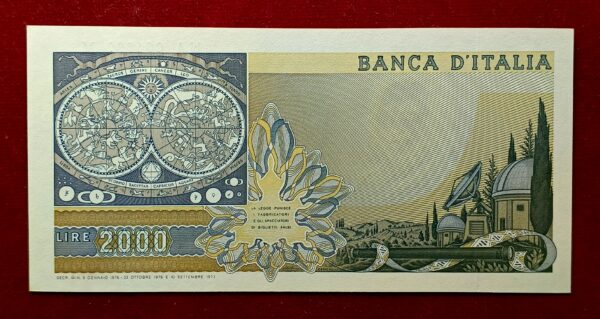 Italy 2000 Lire Galileo Galilei Banknote - Image 2