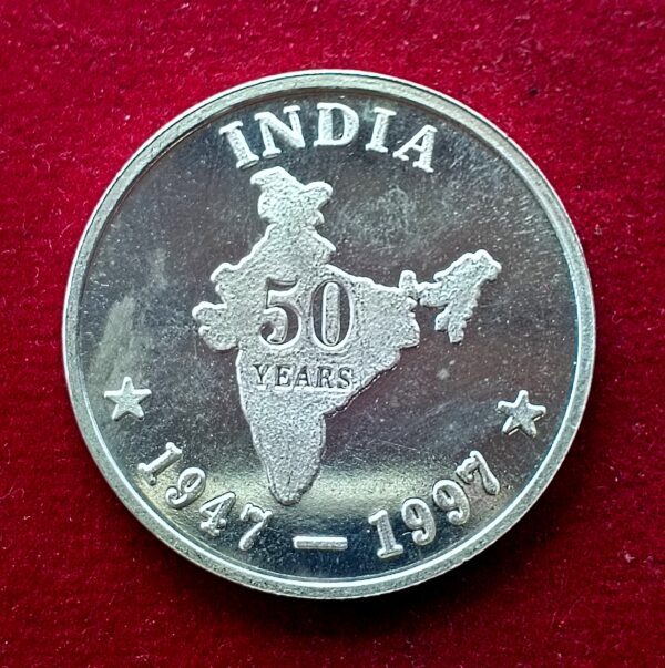 Indian 50 Years of Independence Commemorative Token (1947-1997) - Image 2