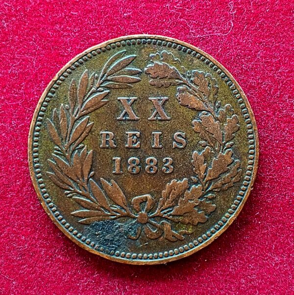 Portugal 20 Reis - Luiz I 1883 Coin 