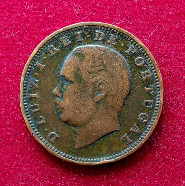 Portugal 20 Reis - Luiz I 1883 Coin  - Image 2