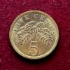 Singapore 5 Cents Ribbon Downwards 1990 Coin