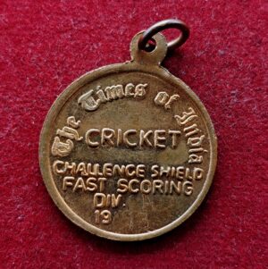 The Times of India - Cricket Challenge  Shield Fast Scoring DIV - A 1993 Medal