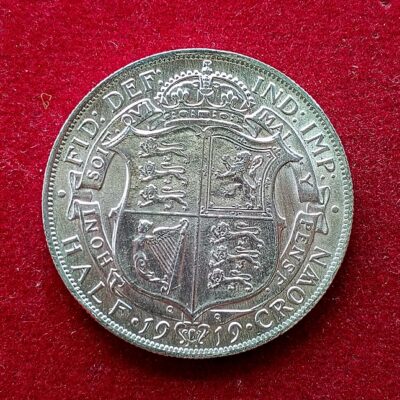 United Kingdom (UK) 1/2 Crown - George V 1st type 1919 Silver Coin