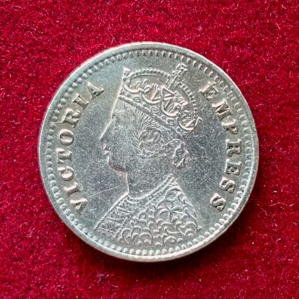 British India 2 Annas – Victoria 1886 Silver Coin - Image 2