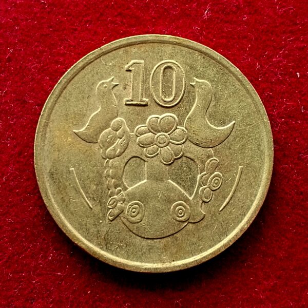 Cyprus 10 Cents Type 2 coat of arms 1993 Coin