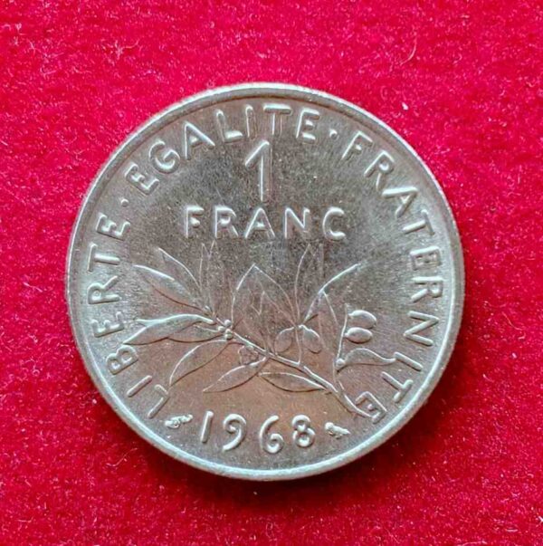 France 1 Franc Signature O. Roty 1968 Coin
