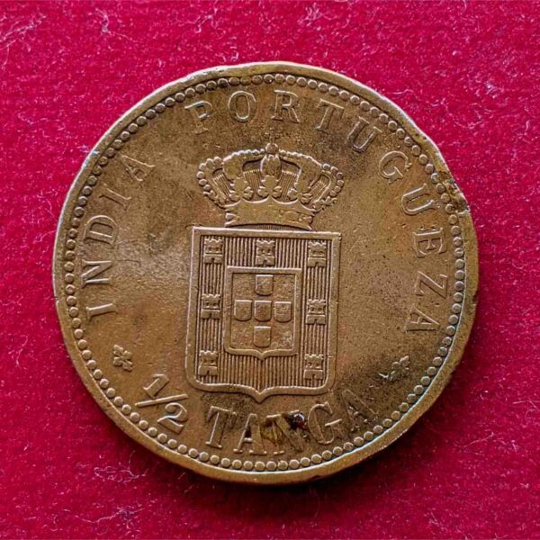 India Portuguese 1/2 Tanga Carlos I Lisboa Mint 1901 Coin 
