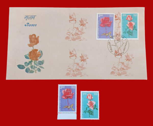 Roses - FDC and Postage 2 Stamps