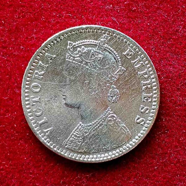 British India 1/4 Rupee - Victoria Empress 1898 Silver Coin - Image 2