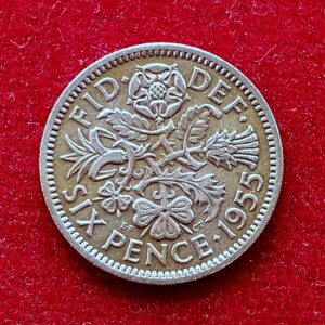 United Kingdom (UK) 6 Pence Elizabeth II 1955 Coin