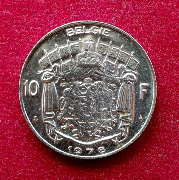 Belgium 10 Francs - Baudouin I Dutch text 1976 Coin