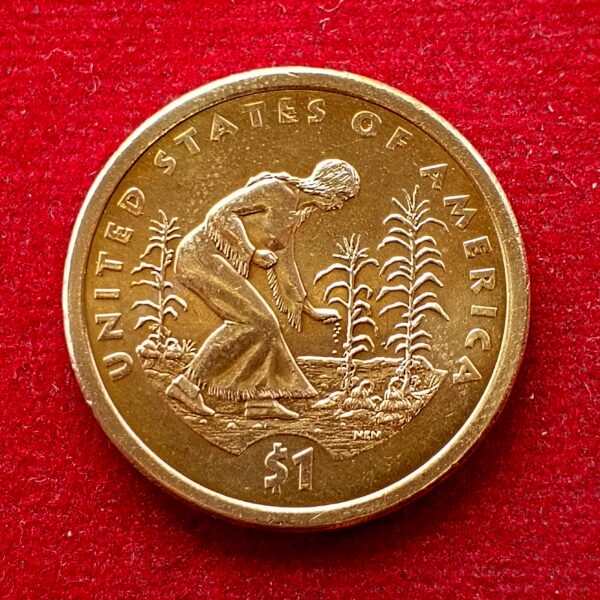 United States (USA) 1 Dollar "Native American Dollar" Spread of Three Sisters Agriculture 2009 Commemorative Coin