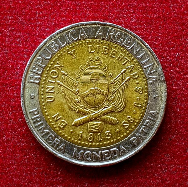 Argentina 1 Peso 32-Rayed National Sun 1995 Coin - Image 2