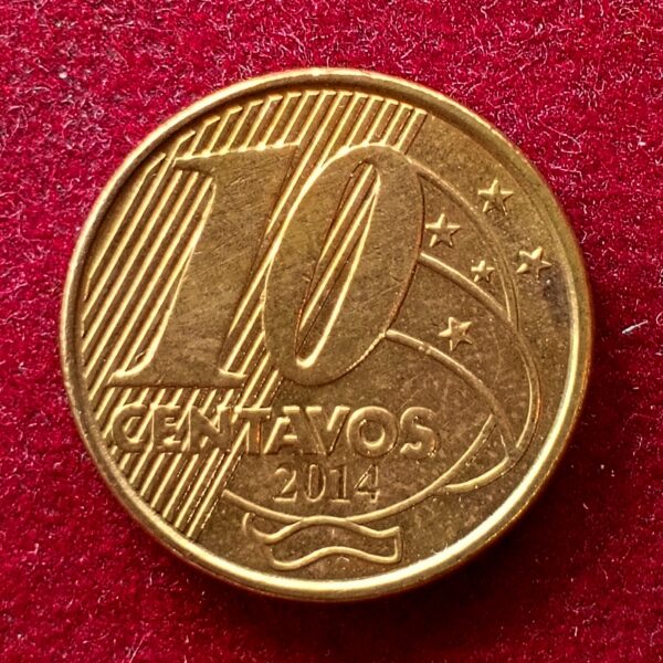 Brazil 10 Centavos Pedro I 2014 Coin