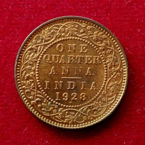 British India 1/4 Anna - George V 1928 UNC Coin