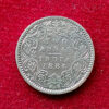 British India 2 Annas - Victoria Empress 1884 Silver Coin