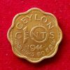 Ceylon 10 Cents - George VI 1944 Coin