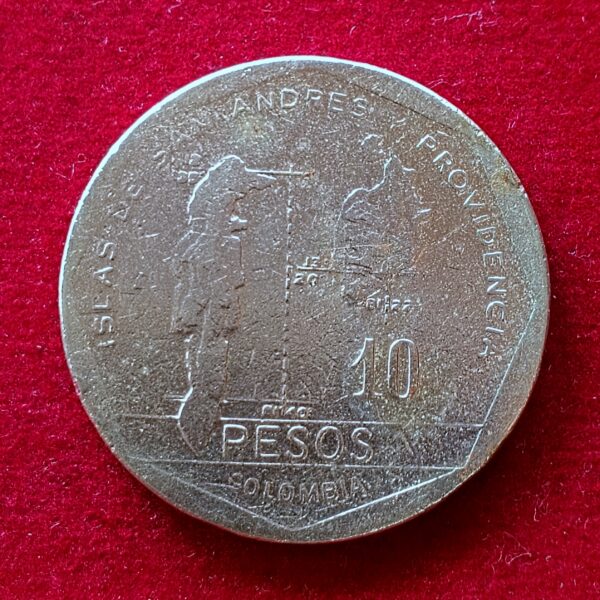 Colombia 10 Pesos A monument of Jose Maria Cordoba 1981 Coin - Image 2