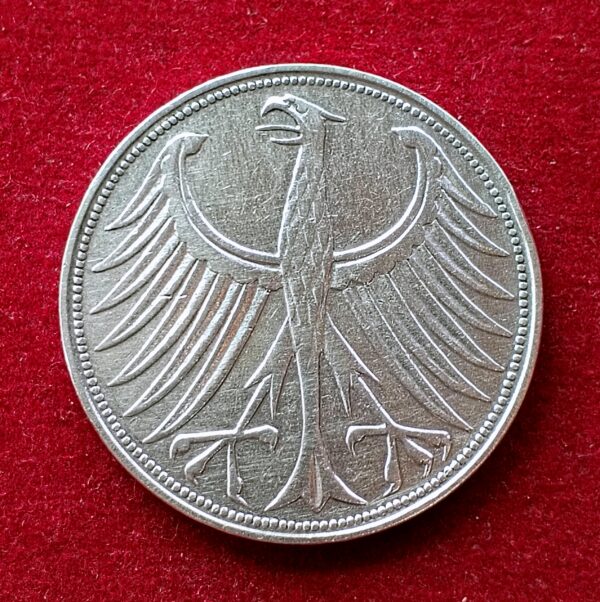Federal Republic of Germany 5 Deutsche Mark 1951 Silver Coin - Image 2