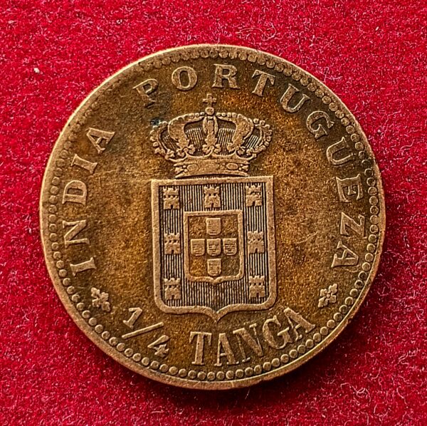 India Portuguese 1/4 Tanga Carlos I 1901 Coin 