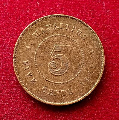 Mauritius 5 Cents - George V 1923 Coin  