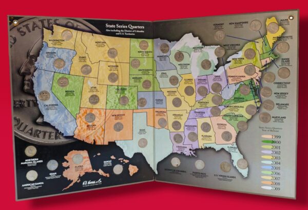 State Series Quarters Collector's Map Album (1999–2009) – H.E. Harris & Co. - Image 2