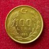 Turkey 100 Lira 1990 Coin 